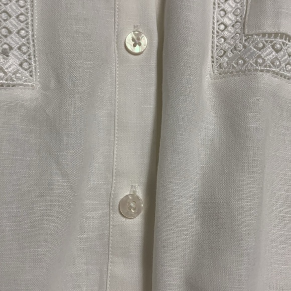 M&S Women Linen Rich Belted Collection Elegant White Shirt Dress Size 18 Quiet - Picture 5 of 16